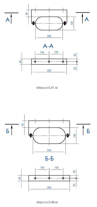 Крепление к стене для овала Craft Oval AISI 316L/нерж. 0,5 мм