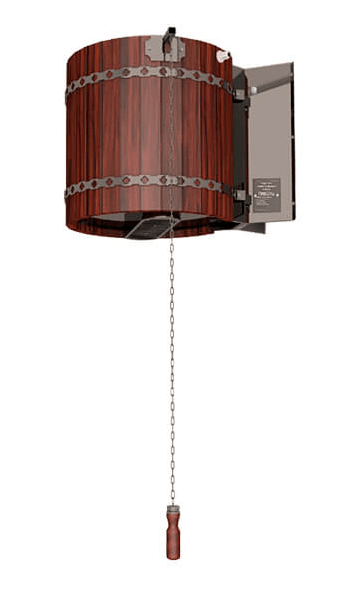 Обливное устройство «Ливень» с деревянным обрамлением «красное дерево»