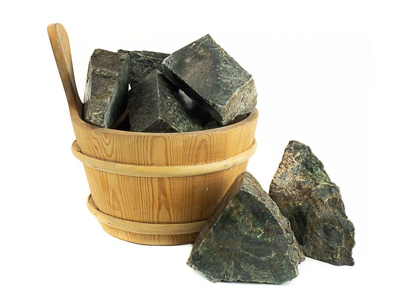 Камень Нефрит для бани и сауны колото-пиленый, ведро 10 кг
