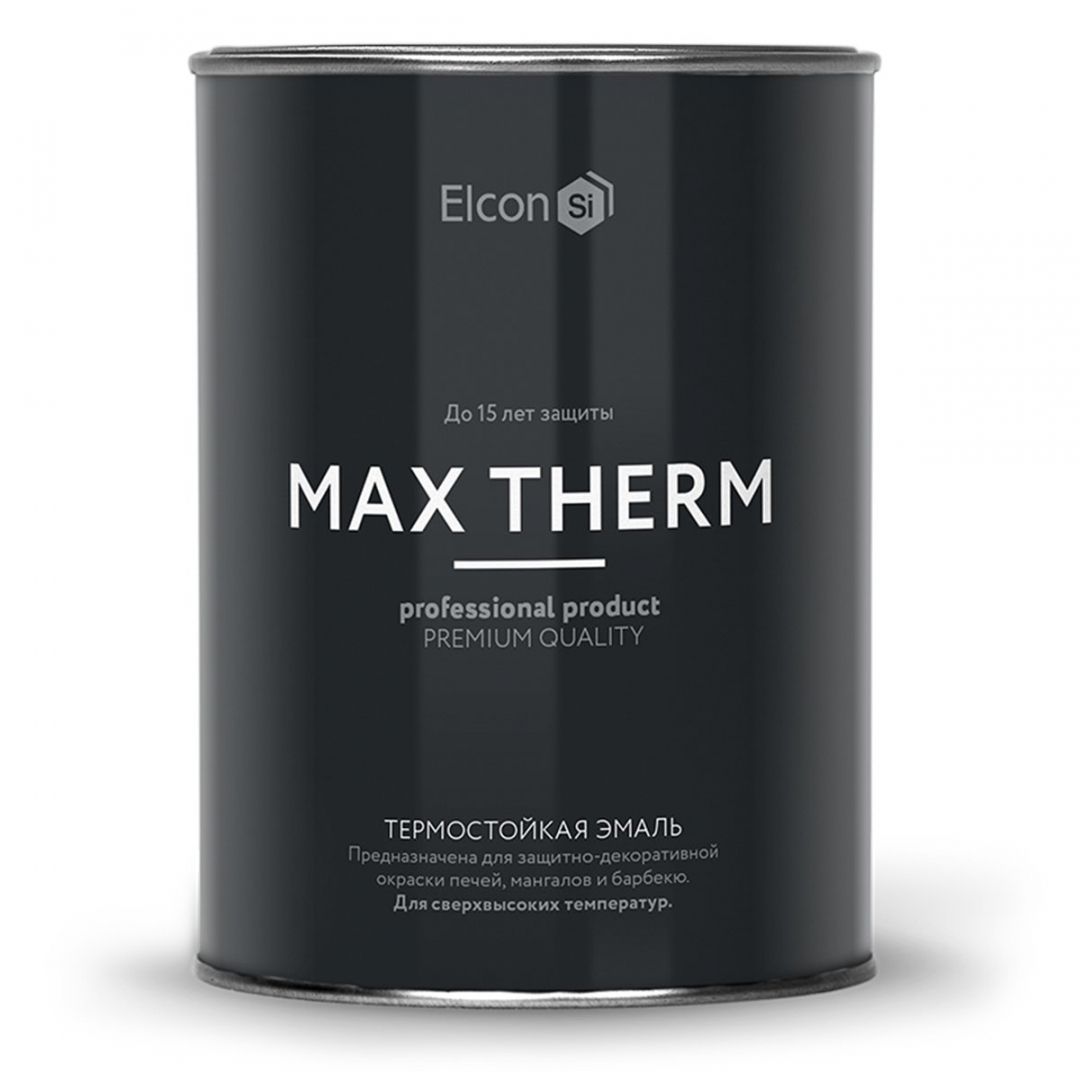 Термостойкая эмаль Elcon Max Therm черная до 1000 °C банка 0,8 кг – купить  по цене 813.00₽ в интернет-магазине pechnik-rzn.ru