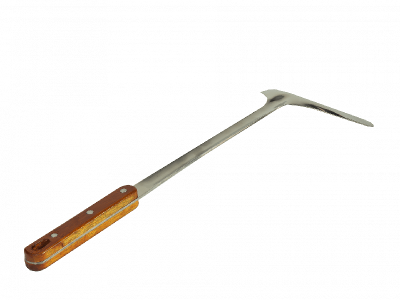 Лопатка из нержавеющей стали с прорезями 46,5 см с деревянной ручкой