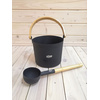 Набор SIMPLE BLACK шайка 5 л. + черпак 42см (ручки бамбук) 4900