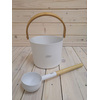 Набор SIMPLE WHITE шайка 5 л. + черпак 42 см (ручки бамбук) 4900