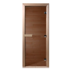 Дверь стекло Бронза 8 мм коробка ольха, 3 петли Doorwood 13983