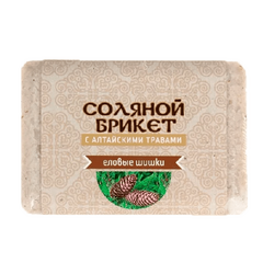 Соляной брикет "Соляная баня" с Алтайскими травами "Еловые шишки" 1,35 кг 220