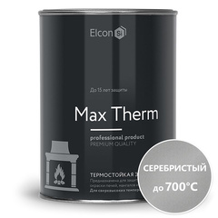 Термостойкая эмаль Elcon Max Therm серебристая до 700 °C банка 0,8 кг 912
