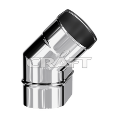 Колено 45° меньшее Craft Oval AISI 316L/нерж. 0,5 мм 2277