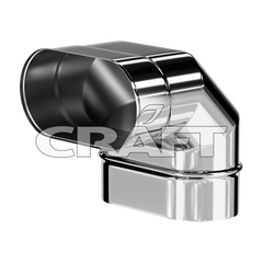Колено 90° меньшее Craft Oval AISI 316L/нерж. 0,5 мм 3227