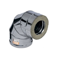 Сэндвич-колено 90° AISI 430/ нерж. 0,8 мм + оцинкованная сталь Ferrum 2906