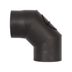 Отвод LAVA (конструкционная сталь 2 мм, черный) с ревизией, 90 гр.  Ø150 1774