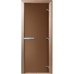 Дверь стекло Бронза матовая 8 мм коробка ольха, 3 петли Doorwood 15277