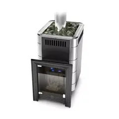 Газо-дровяная печь для бани Уренгой-2 Inox БСЭ антрацит НВ 27050