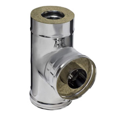 Сэндвич-тройник 90° AISI 430/ нерж. 0,5 мм + оцинкованная сталь Ferrum 3052
