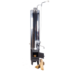 Водогрейная колонка на дровах Ермак 90л. КВЛН 2.0 INOX (С) правая 32520