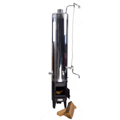 Водогрейная колонка на дровах Ермак 90л. КВЛН 2.0 INOX ( Ч) правая 35850