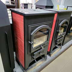 ПК-01 (205) печь-камин до 200м3 с плитой и водяным контуром красный