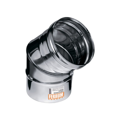 Колено угол 135° 2 секции AISI 430/нерж. 0,8 мм Ferrum 1393