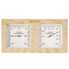 Термогигрометр Everest горизонталь, кедр  ( TG-04 white ) 2500