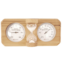 Термогигрометр Everest с часами кедр  ( TG-06 white ) 2950