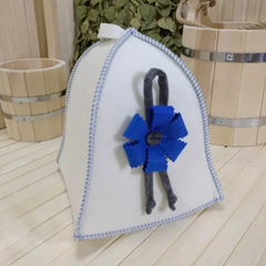 Шапка для бани белая "Синий цветок" ТМ "Жар-Банька" 270