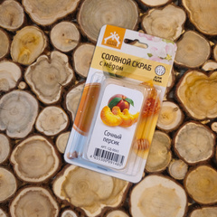 Соляной скраб с медом для тела Соляная баня с ароматом Сочный Персик 220