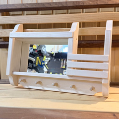 Полка-вешалка "Комфорт №3" с зеркалом, липа