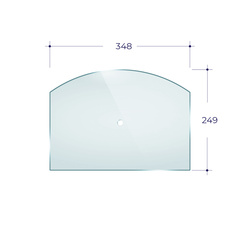 Стекло для каминной дверки Везувий 222 Арка под термометр