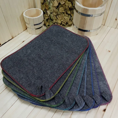 Коврик серый XL с цветным кантом ассорти (размер 40см*60см) ТМ "Жар-Банька"