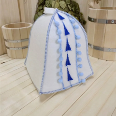 Шапка Белая "Норвежская бирюза" ТМ "Жар-Банька"