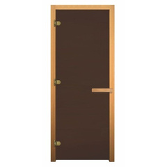 Дверь стекло 8 мм Бронза матовая коробка осина, 3 петли