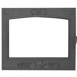 Дверка каминная чугунная со стеклом Нормандия классик 480х565 мм