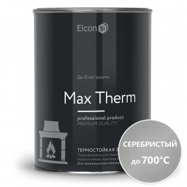 Эмаль термостойкая ELCON серебристая до 700 °C банка 0,8 кг