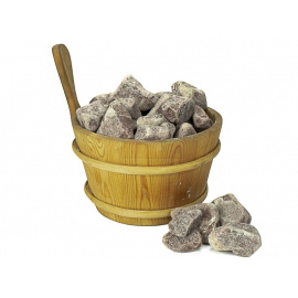 Камень для банных печей Малиновый кварцит обвалованный "Сердце Карелии", ведро 20 кг