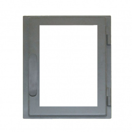 Дверка каминная стальная со стеклом ДВ285-1С Мета 231х291 мм