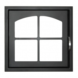 Дверка каминная стальная со стеклом ДК555-1К Мета 480х505 мм