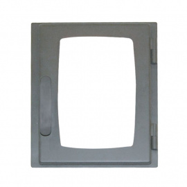 Дверка каминная стальная со стеклом ДВ285-1Б Мета 291х231 мм