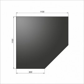 Лист напольный угловой Везувий, 2 мм, черный 1100*1100*2