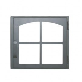 Дверка каминная стальная со стеклом ДЕ424-1К Мета 341х370 мм