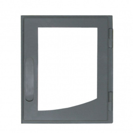Дверка каминная стальная со стеклом ДВ285-1П Мета 291х231 мм