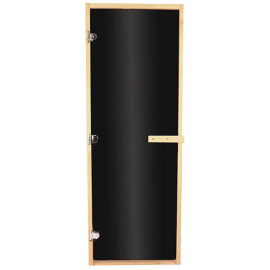 Дверь стеклянная Бронза BLACK 1900х700мм (8 мм, 3 петли хром, коробка осина)