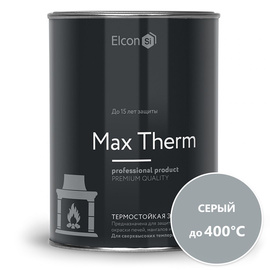 Термостойкая эмаль Elcon Max Therm серая до 400 °C банка 0,8 кг 943