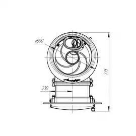 Печь банная «Атмосфера L» комбинированная сетка-ламель «Змеевик» наборный