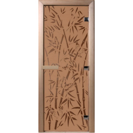 Дверь "Бамбук и бабочки бронза матовая"