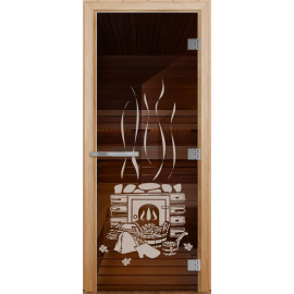 Дверь "Эталон" с рисунком 10 мм коробка лиственная усиленная, 3 петли