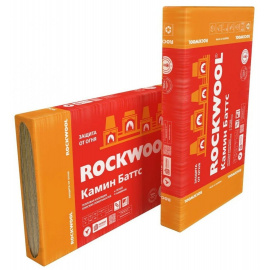 Базальтовая вата фольгированная Rockwool Камин Баттс 1000х600х30 мм, цена за пачку (4 листа)