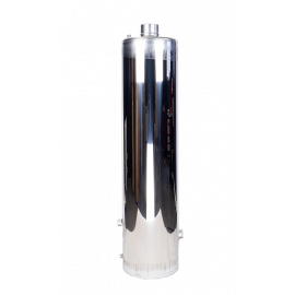 Бак на 90л. нержавейка для водогрейной колонки Титан/Ермак КВЛН 2.0 INOX (труба дымовая из нержавейки), штуцер под смеситель слева