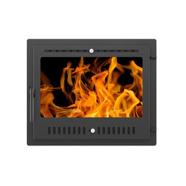 Дверка каминная стальная Панорама (М) Антрацит 379х511 мм