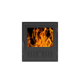 Дверь печная со стеклом Aston (С) Антрацит 280х250 мм