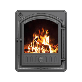 Дверка каминная со стеклом 290 Антрацит 405х345 мм