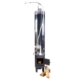 Водогрейная колонка на дровах Ермак 90л. КВЛН 2.0 INOX (С) левая 32520